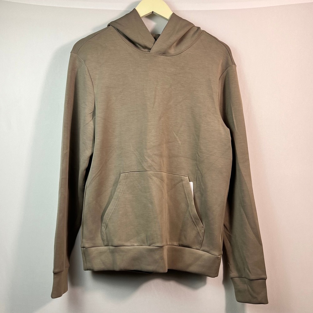 Member's Mark Sandwash Hoodie Taupe Mens Small Soft Stretch Pullover New